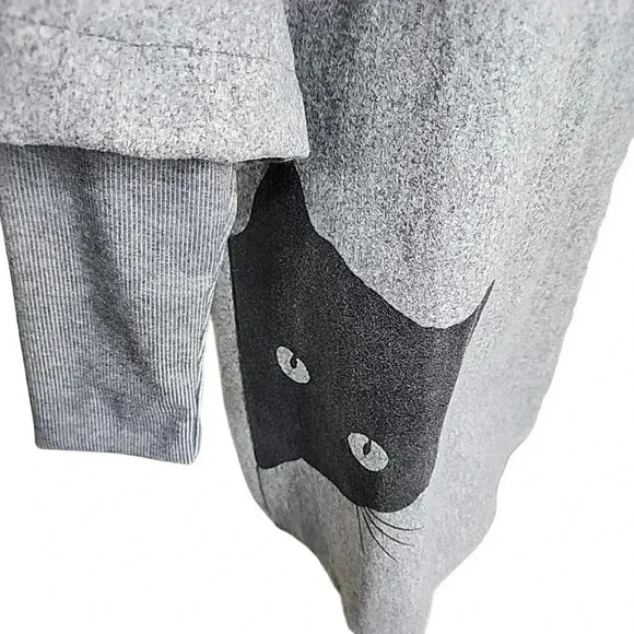 ORDER Plus Cat Print Oversized wool felt dress. Size Large - Picture 4 of 8